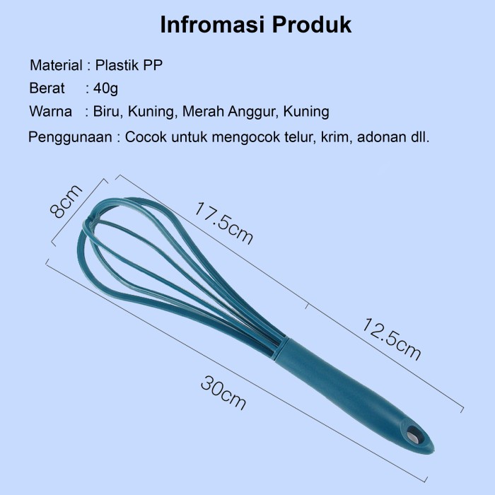 Pengocok Telur Manual Pengaduk Adonan Kue Hand Mixer Egg Whisk Bahan Plastik