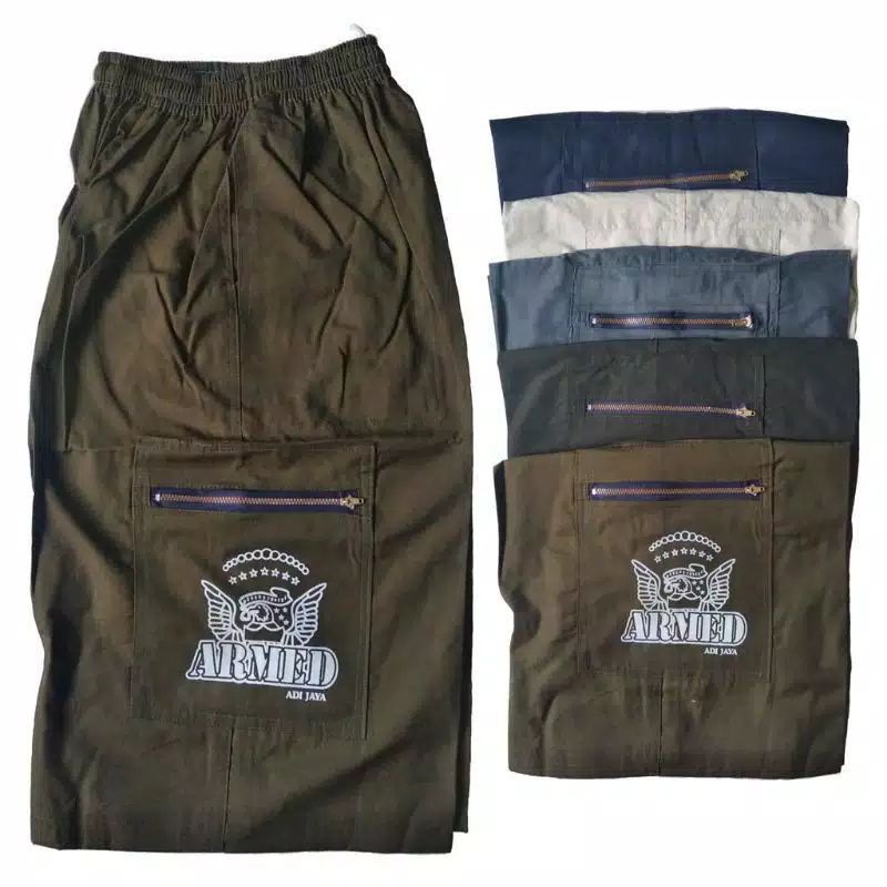 Celana pendek kolor katun 3/4 Pria Dewasa Conves dan Armed