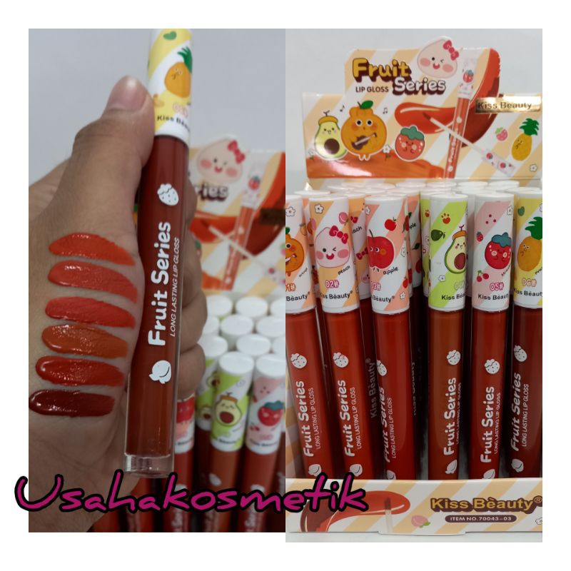 PROMO LIP GLOSS MATTE KISS  BEAUTY FRUIT SERIES 6 WARNA NO.70043-03