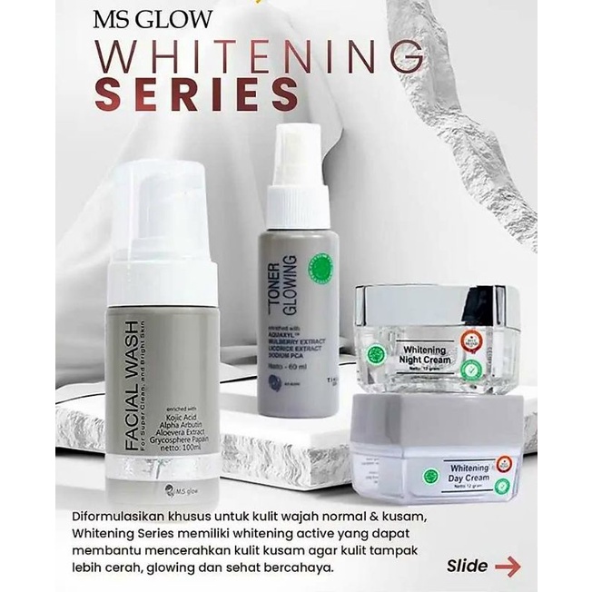 MS GLOW Paket Wajah Original Barkode Whitening.