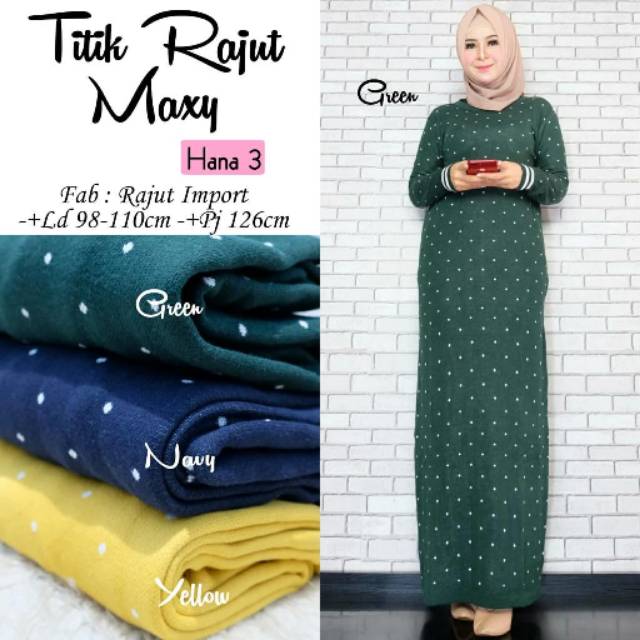 Gamis muslim murah titik rajut maxy