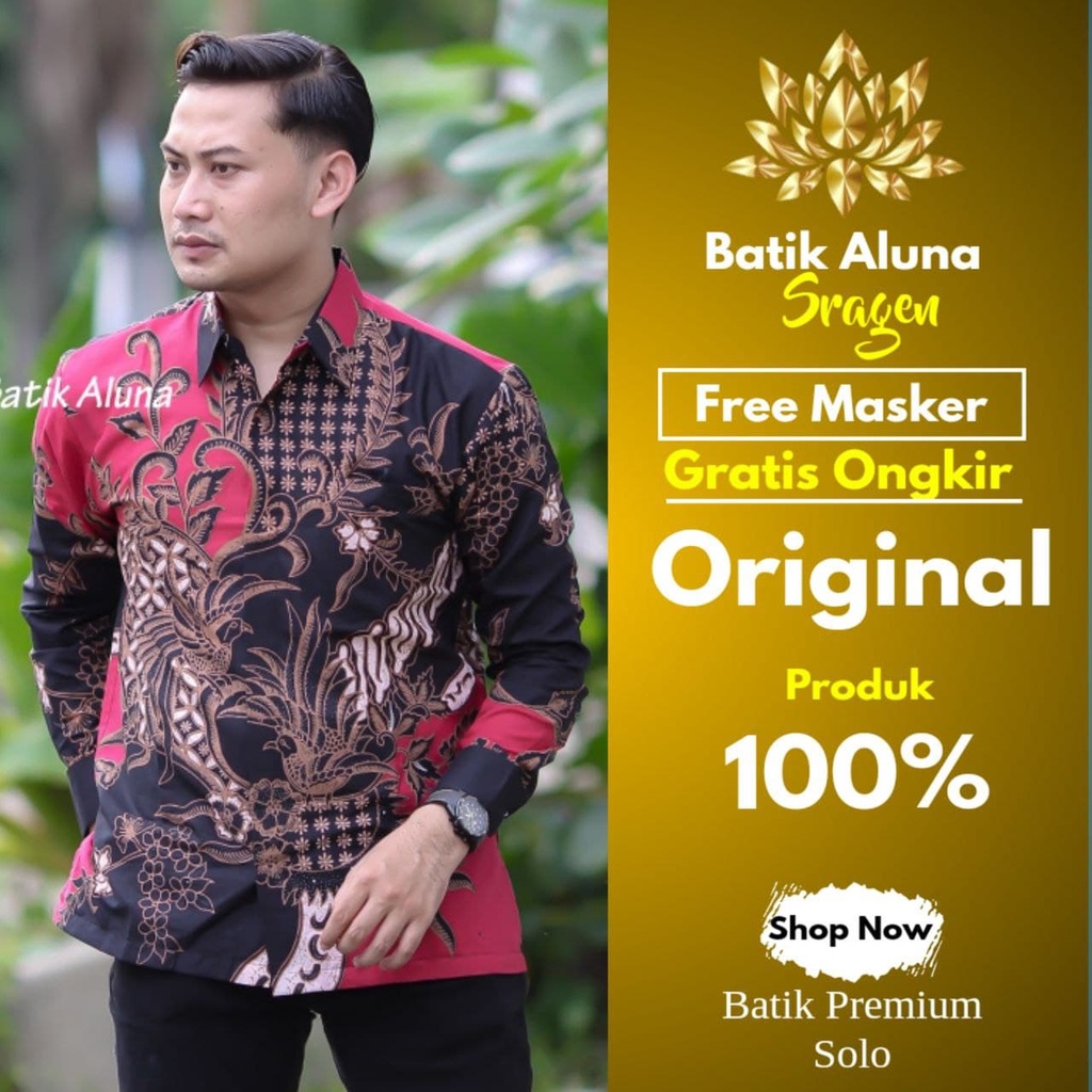 Aluna Batik Keris Pria Lengan Panjang Original Premium Lapis Furing Solo Tulis Jogja BM85