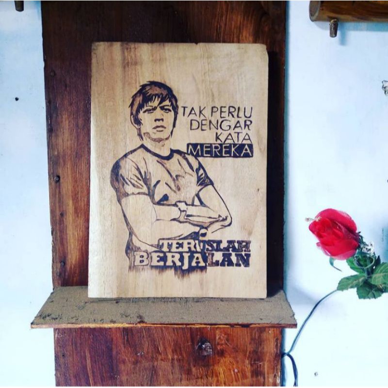 Lukisan Bakar di Kayu / Souvernir Unik / Wood Burning / Lukisan Media Kayu Bakar Custom