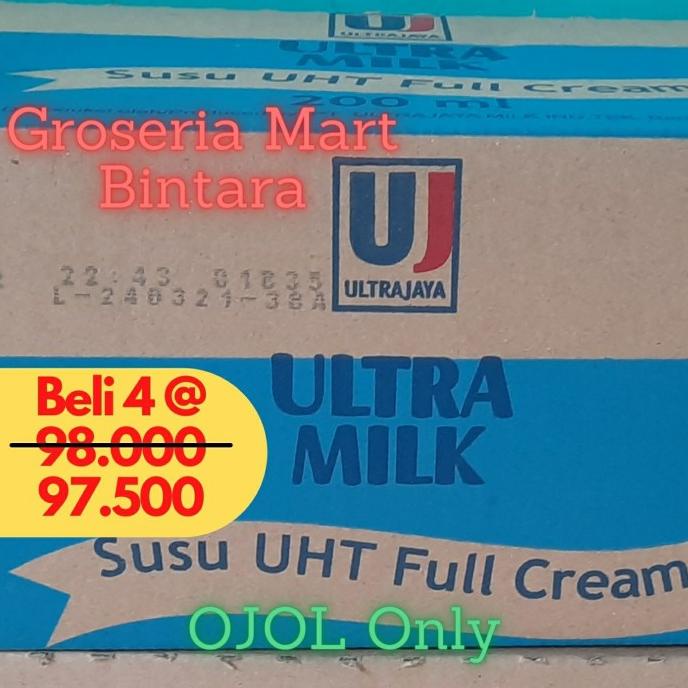 

(BISA COD) *Bintara* Susu Ultra UHT Full Cream 200ml x 24 (1 Dus) - Bekasi BERMUTU Kode 1040