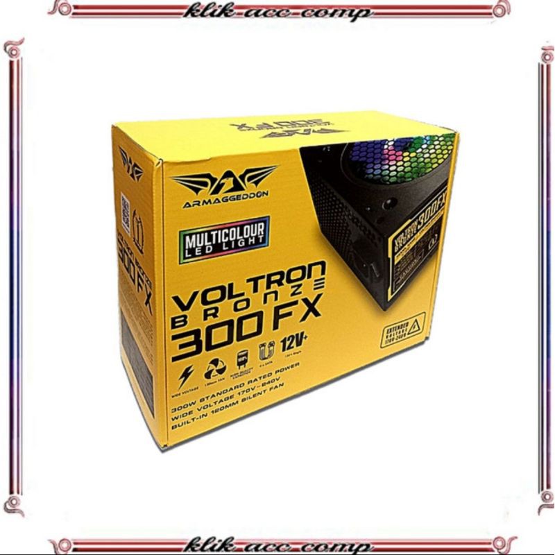 Armaggeddon Voltron Bronze 300FX-600 Watt - Multicolour LED Light/pawer supply CPU/PC