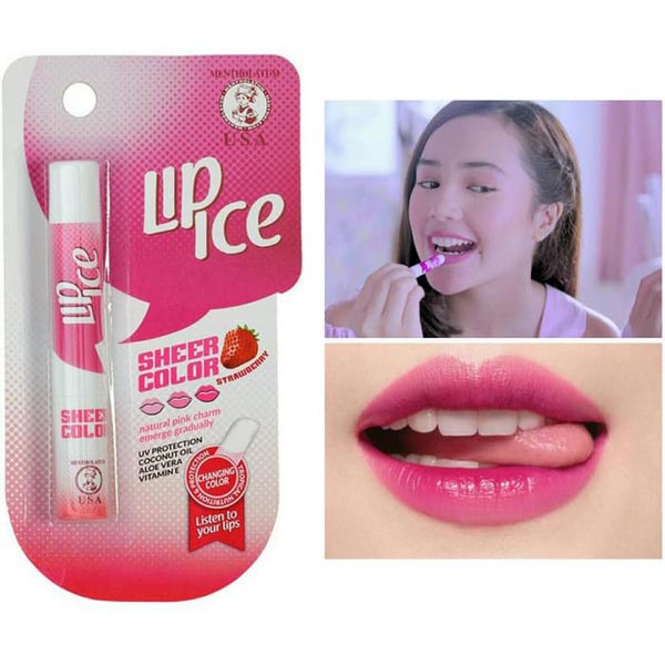 [HALAL] [BPOM] LIP TINT LIP ICE SHEER COLOUR COLOR - 2.2gr | Lip ice Sheer | Strawberry | Orange | Apple | Bubble Gum | Natural_Cerianti