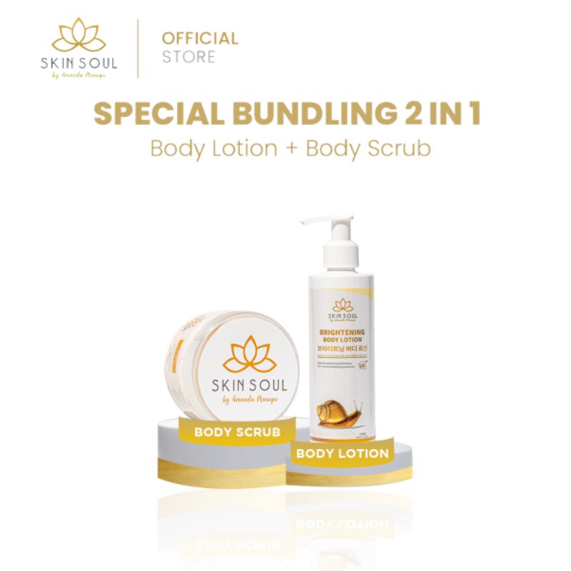 SKIN SOUL PAKET BUNDLING - Skin Soul Brightening Body Lotion & Body Scrub by Amanda Manopo