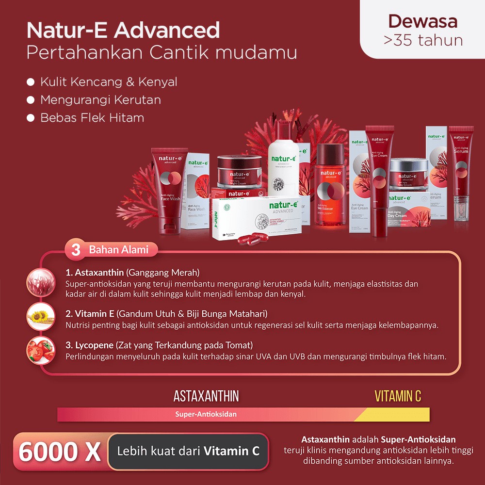 Natur-E Advanced 16's &amp; 32's Natural Astaxantin,Vitamin E,and Lycopene/Suplemen Kesehatan