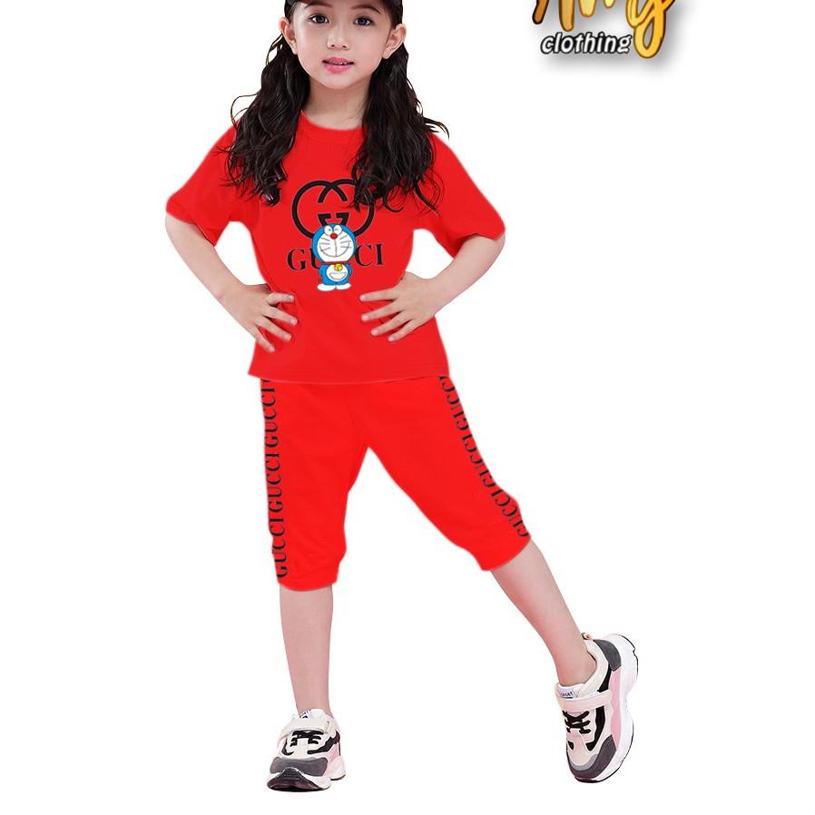 amj setelan anak perempuan/baju setelan anak perempuan/setelan kaos anak perempuan