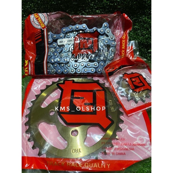 Gearset Gear Gir Rantai Set Paket Smash New / 110 / Titan, Shogun 125 FL / SP Merk TRQ