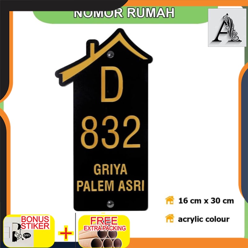 

Promo Nomor Rumah Acrylic / Akrilik Home GOLD Series 02