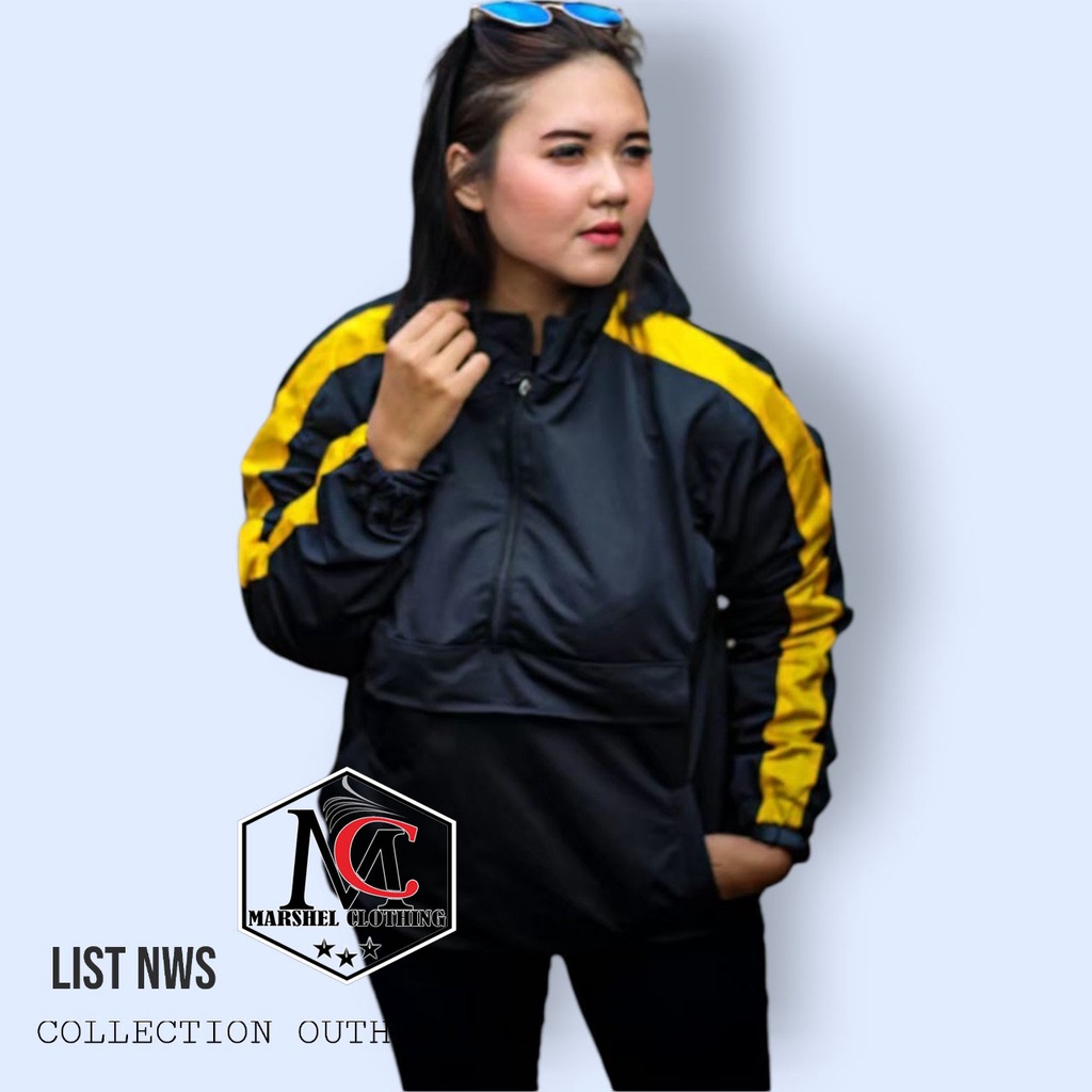 RCL - Jaket Taslan Hoodie Wanita Waterproof NWS / Jaket Taslan Outdor Wanita