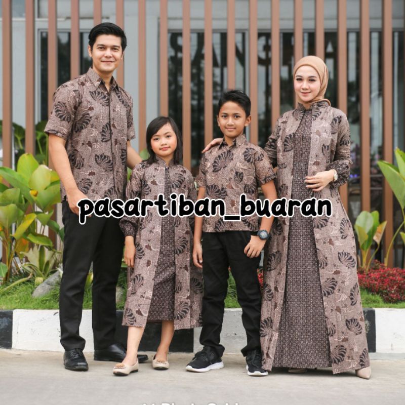 COUPLE GAMIS FAMILI Batik keluarga, SARIMBIT IBU AYAH DAN ANAK