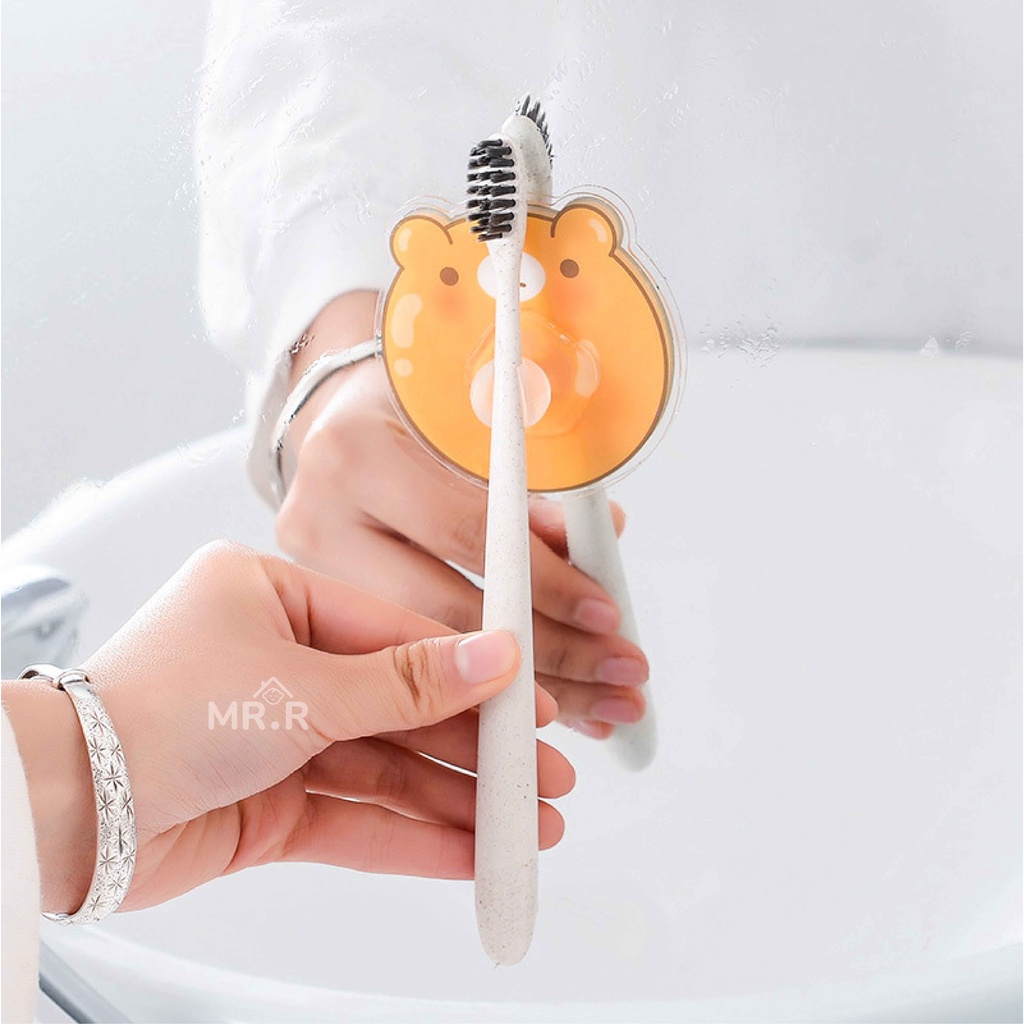 Tempat Sikat Gigi Pulpen Pensil Hook Tempel Dinding Kamar Mandi Gantungan Wastafel ToothBrush Holder