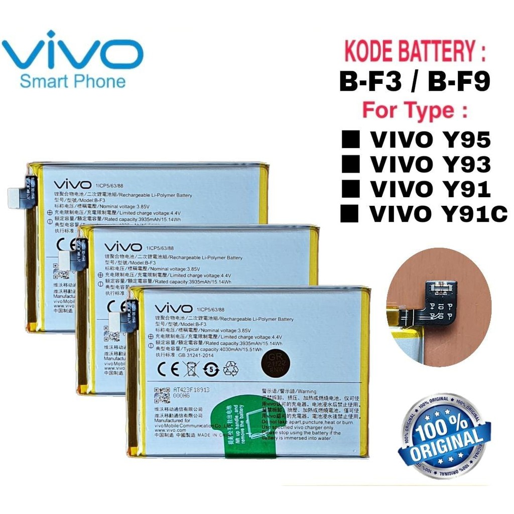 Baterai Original VIVO B-F9 / BF9 Battery Vivo B-F3 / BF3 VIVO Y91 / 1814 / 1817 Vivo Y91C / 1820