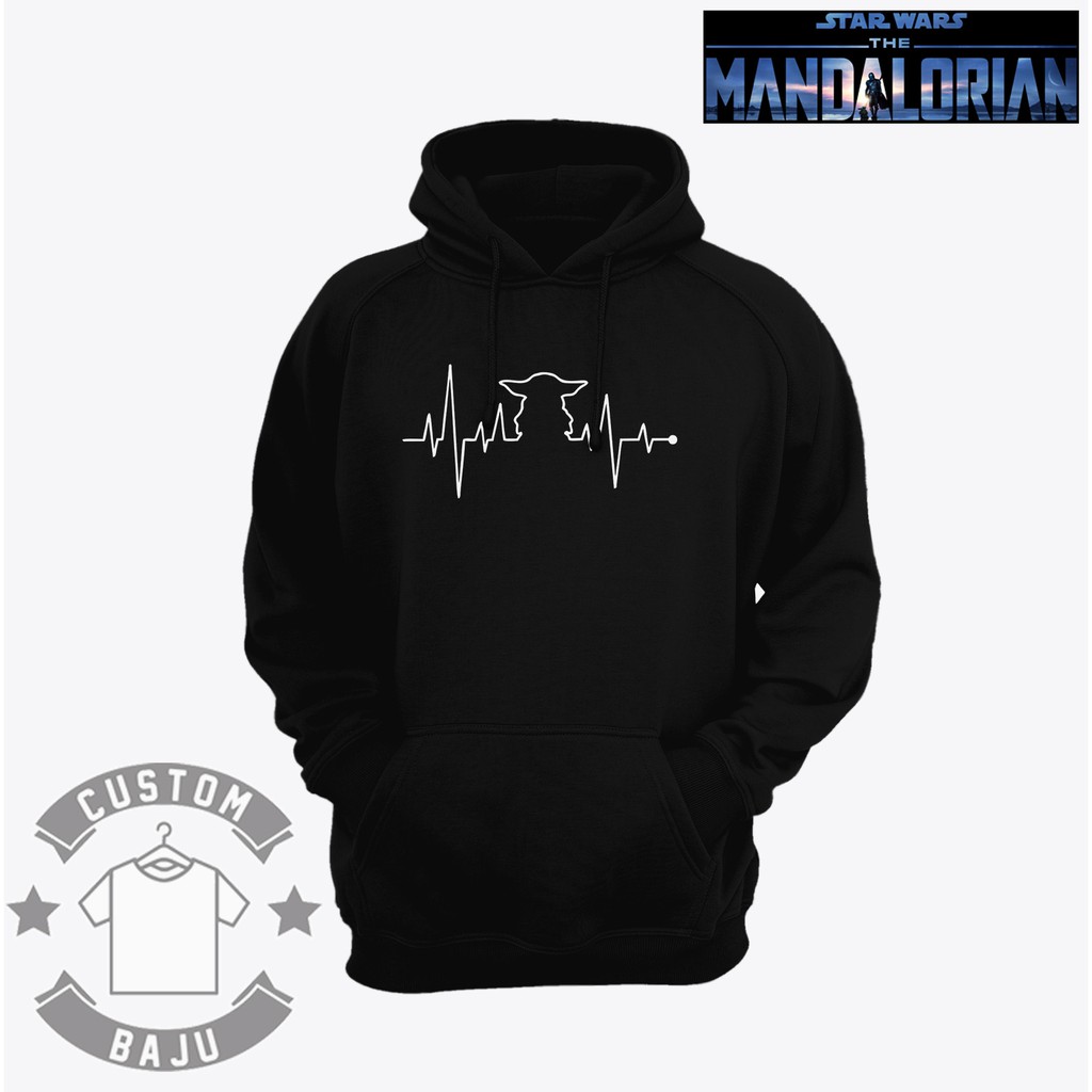 Sweater Hoodie Star Wars The Mandalorian Grogu Heartbeat