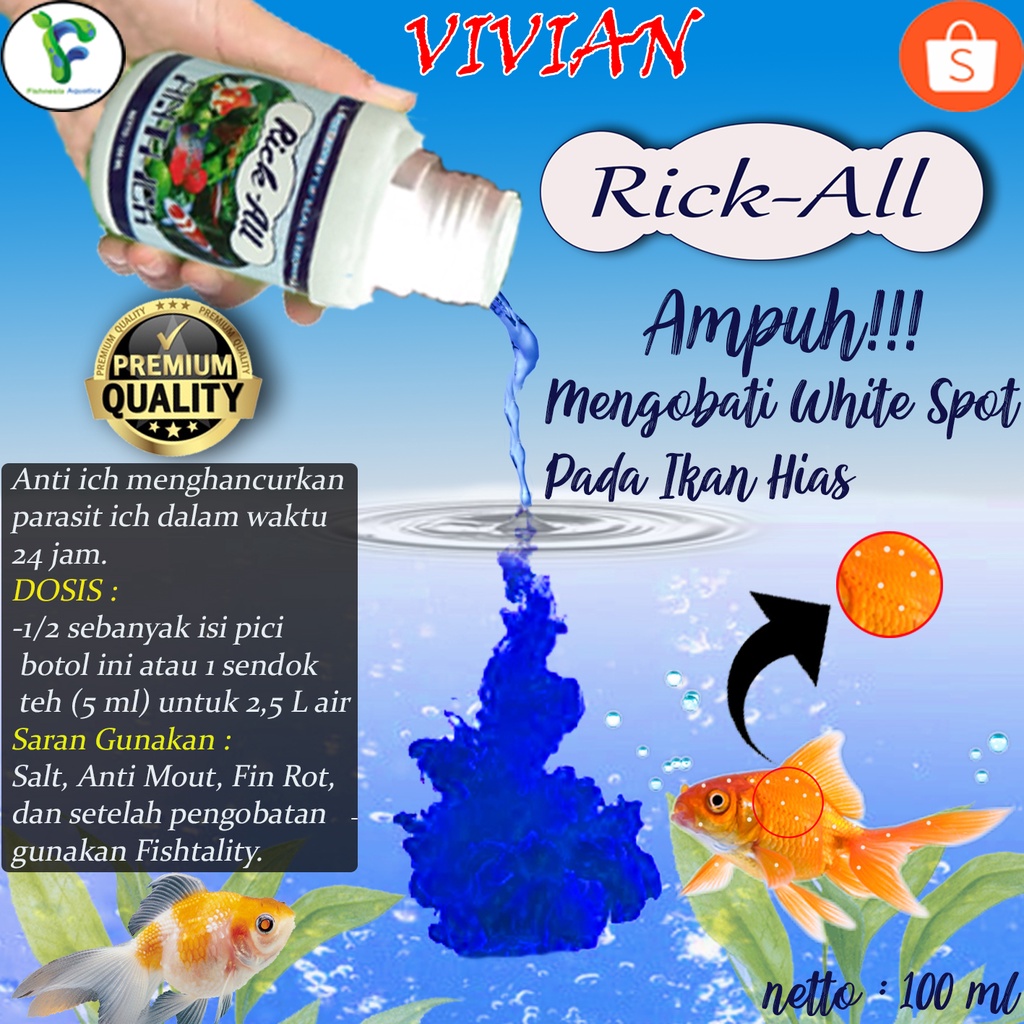 Vivian Rick - All Anti Ich 100 ml obat ikan white spot