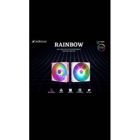 Fan Casing Rainbow / Fan case indobestlink Rainbow 12 / Fan Rainbow cpu/ fan bagus murah/ fan rgb lampu/ fan cpu lampu