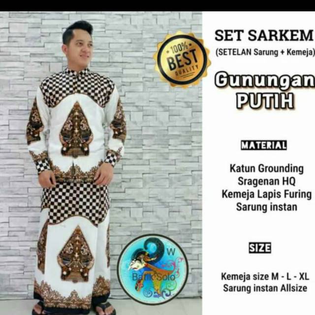 Batik solo setelan kemeja dan sarung celana batik