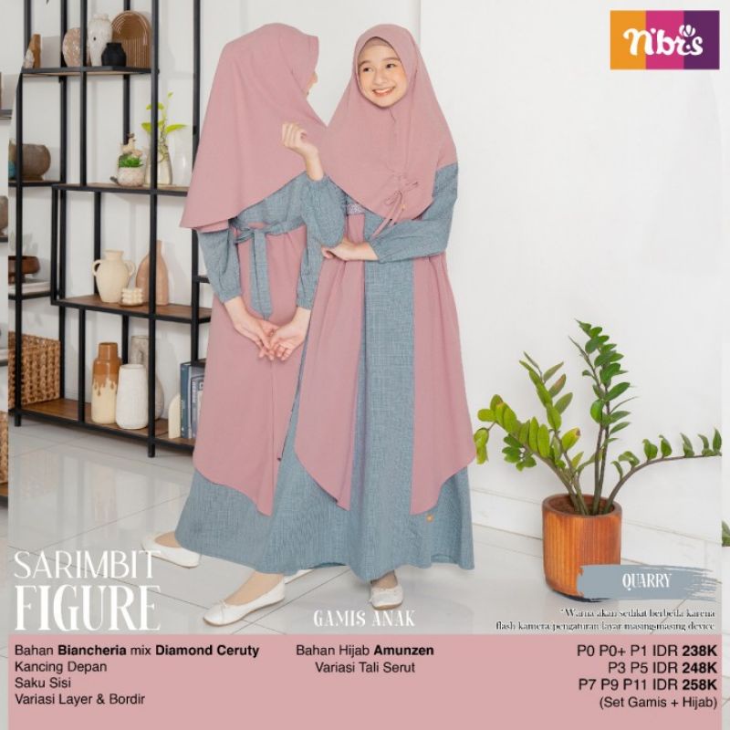 TERBARUUU  BAJU MUSLIMAH ANAK PEREMPUAN NIBRAS GAMIS SARIMBIT FIGURE QUARRY TERRACOTTA | NIBRAS PUSA