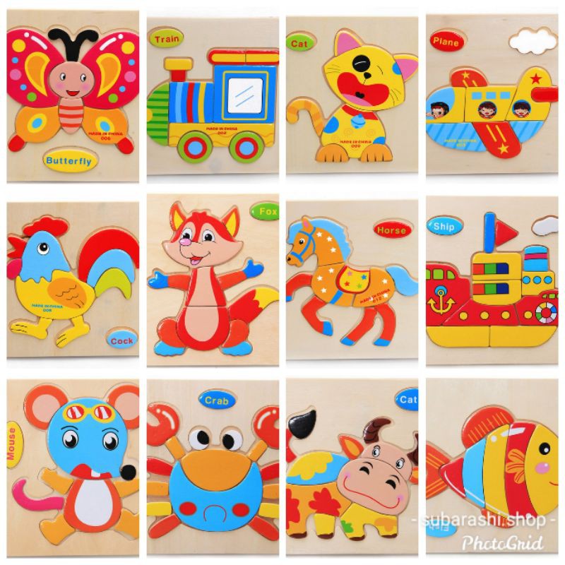 PUZZLE KAYU TIMBUL 3D FIRST STEP LUCU