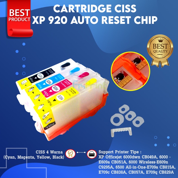 Cartridge CISS 920 Auto Reset Chip Photosmart B110a B210a Officejet