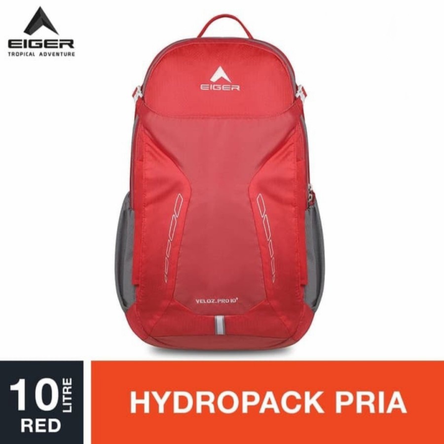 Tas Ransel EigerVeloz Pro Cycling Hydropack 10L Red Tas Sepeda daypack mini aksesoris sepeda