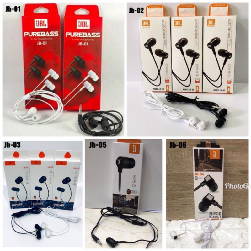 Heansfree plus mic JB01 JB02 JB03 JB05 JB06 henset heensfre super bass murah earphone