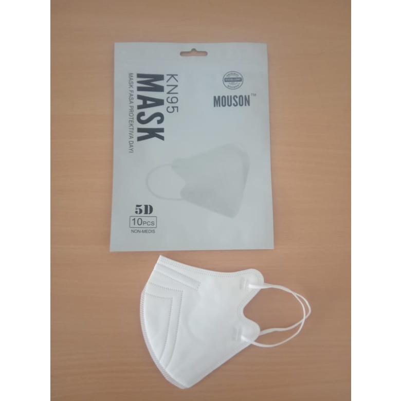 Masker KN95 Mouson 5D 5PLy Emboss Mouson Disposable FaceMask Isi 10pcs