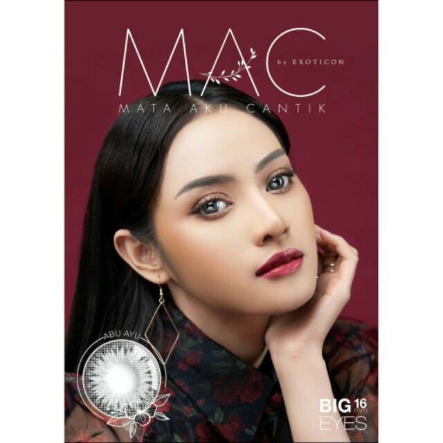 X2 Mac Mata Aku Cantik Softlens Exoticon Normal Hitam Anggun Abu Ayu Coklat Manis Biru Jelita