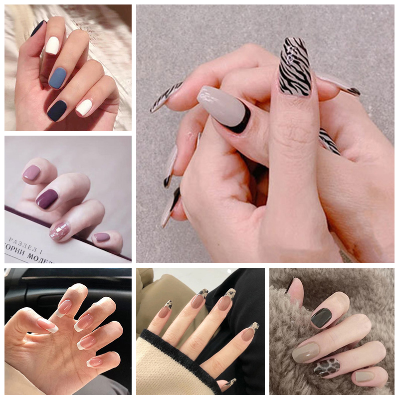 R141-r149 24pcs / Kotak Kuku Palsu Full Cover Untuk Nail Art