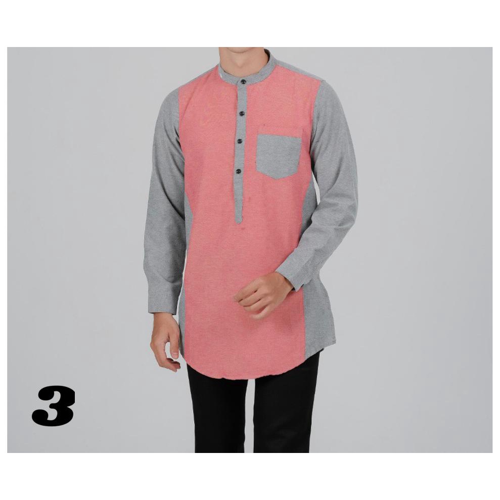 BAJU MUSLIM KURTA KOKO MODERN PRIA DEWASA LENGAN PANJANG