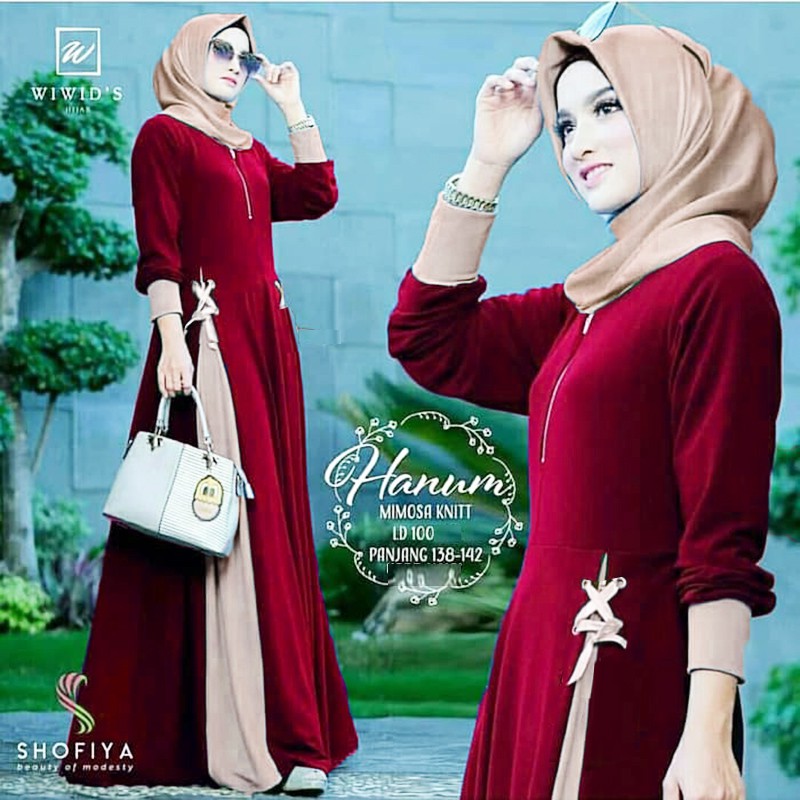 Baju muslim wanita HANUM DRESS Muslimah gamis syari