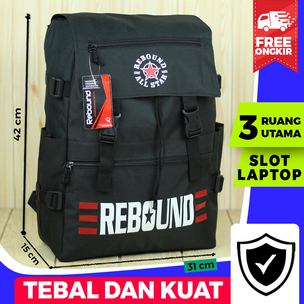 Backpack Sekolah Tas Ransel Pria Rebound All Star Kuliah Keren Trendy Bahan Tebal Kuat Berkualitas