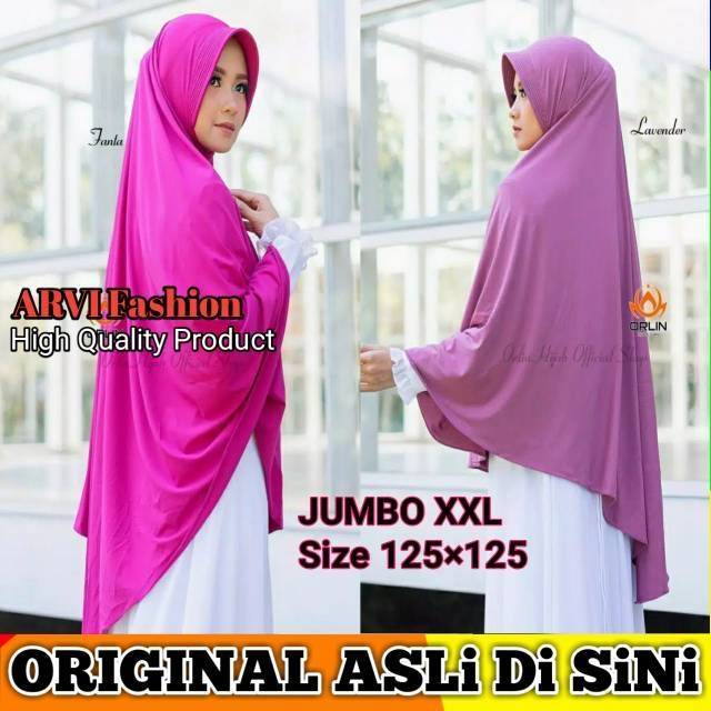 RESTOK BEST SELLER Fathiya Khimar Jumbo Non Pet Wollycrepe Non Belah Ori By Audina