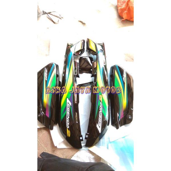 TERBARU Cover Body Honda Legenda 2 plus Cover Box aki plus Striping warna Hijau