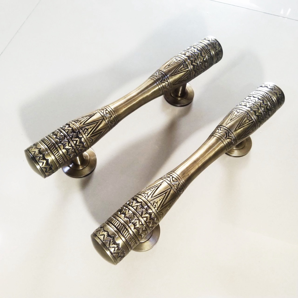 KUNINGAN ASLI‼️Handle Pintu Rumah Kuningan Model Godo Ukir 30cm Handle Pintu Antiq Brass Gagang Pint