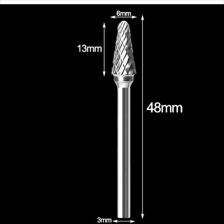 TD-DFA JIGONG Mata Bor Tungsten Carbide Cone Spiral 1/8 Inch 10 PCS - JG8