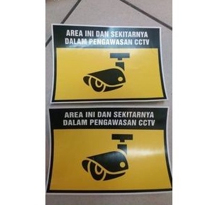 

sign stiker label 15x10cm/K3 AREA INI DALAM PENGAWASAN CCTV