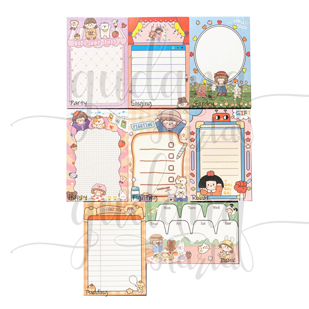 Sticky Notes Fighting Girl Notes Gadis Semangat Lucu DIY Scrapbook GH 301425