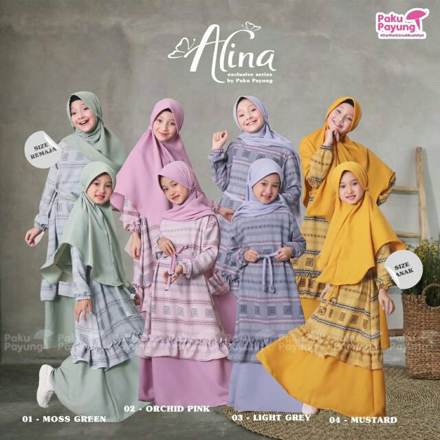 PAKU PAYUNG ALINA SERIES GAMIS ANAK REMAJA  BAJU  MUSLIM  