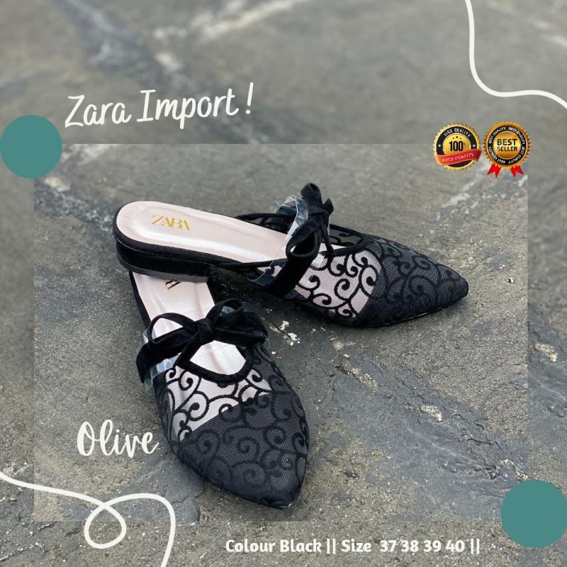 SEPATU SENDAL MULES SLOP BROKAT PITA | SENDAL KONDANGAN ALAS KARET