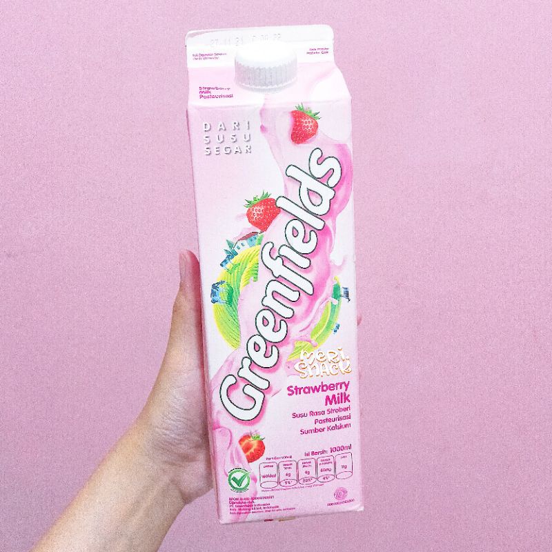 

Greenfields Fresh Milk Strawberry 1 Liter / Susu Segar Stroberi