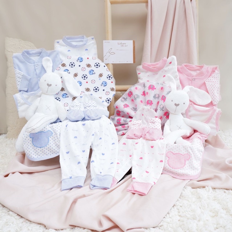 BARU! LIO024 Girls 12 in 1 Hello Baby Hampers Gift - Newborn Bundle Gift Set