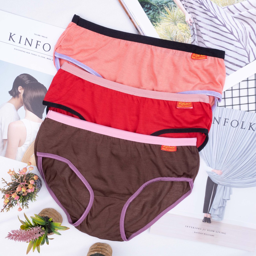 IL - Undies celana dalam wanita polos &amp; renda size M,L,XL,XXL