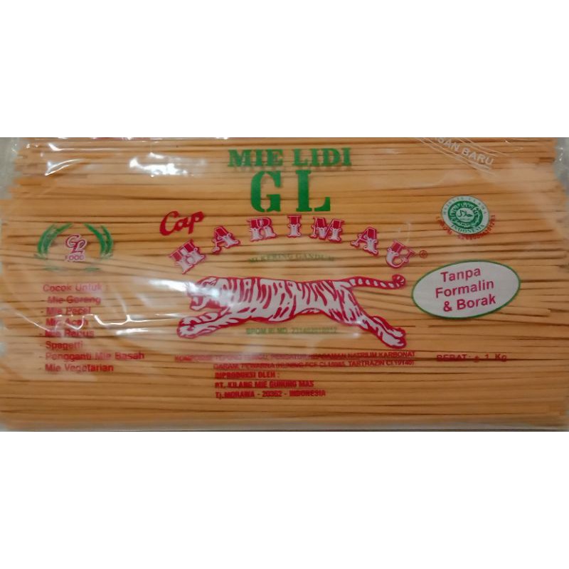 

Mie lidi cap harimau warna orange/kuning 1 Kg