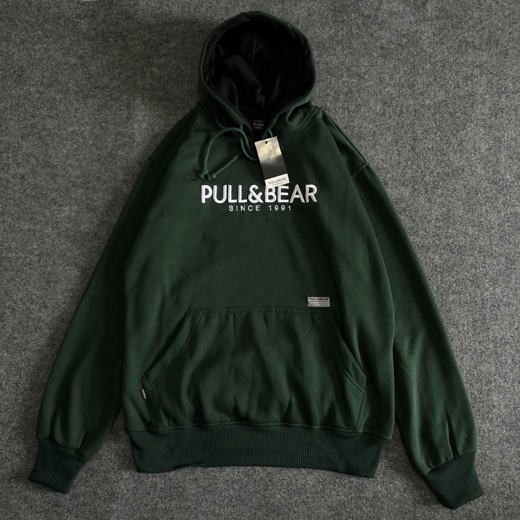 SWEATER HOODIE PULL &amp; BEAR FULLBORDIR TIMBUL FULL TAG AND LABEL