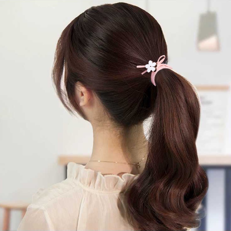 12 Pcs Ikat Rambut Karet Bunga Aksesoris Rambut Wanita Anak Korean Style