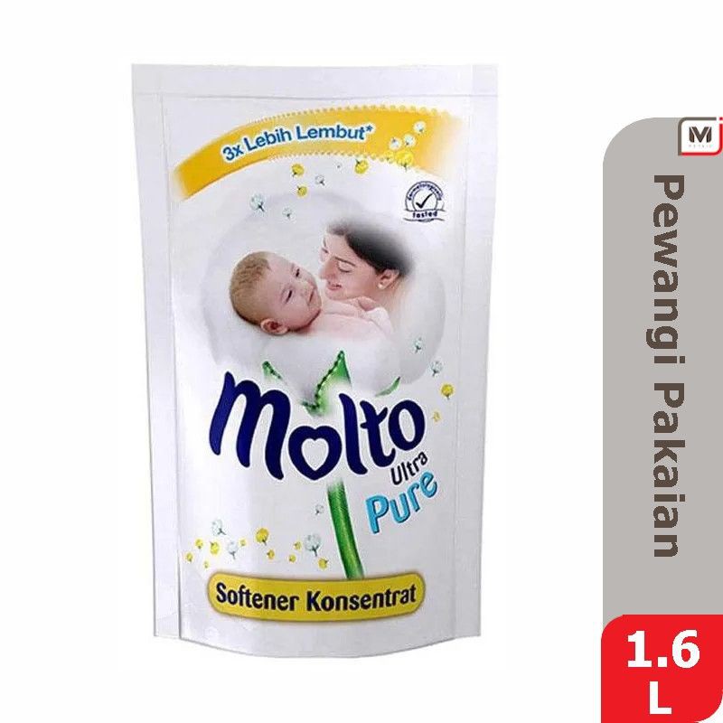 Molto Softener Baby Pure 1600ml - Pelembut Pewangi Baju Putih Bayi Sachet 1600 Ml