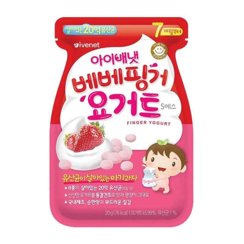 Ivenet Finger Yogurt Strawberry Strawberi Snack Makanan Ringan Bayi 20g